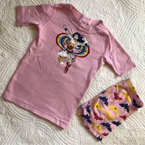 Hanna Andersson 110 (4) Wonder Woman Short John PJs